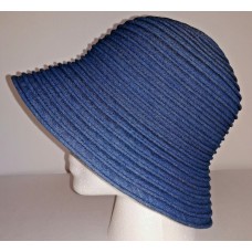 LIZ CLAIBORNE Hat Fedora Bucket Mujers One Size Ribbon Denim Packable   eb-05778062